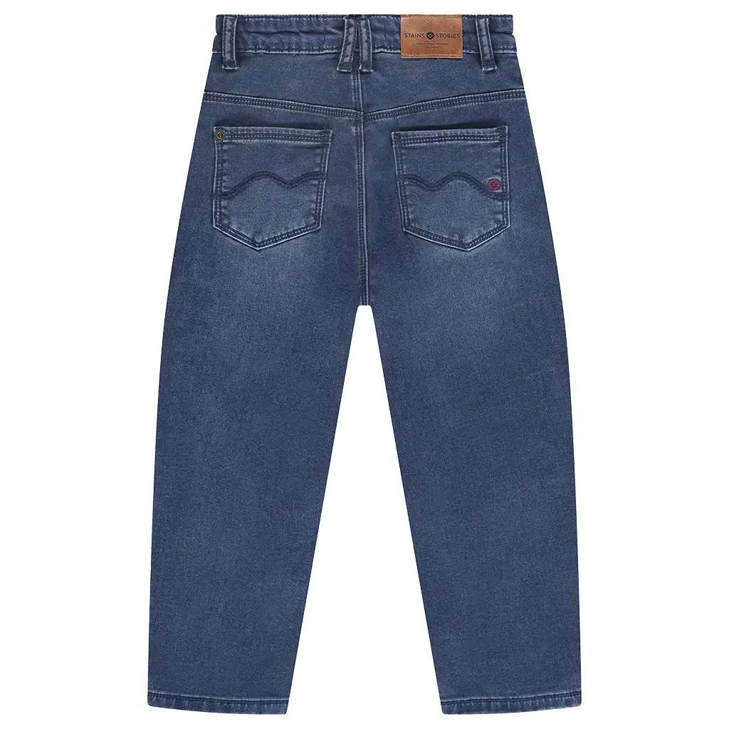 Spijkerbroek embroidered (denim blue)