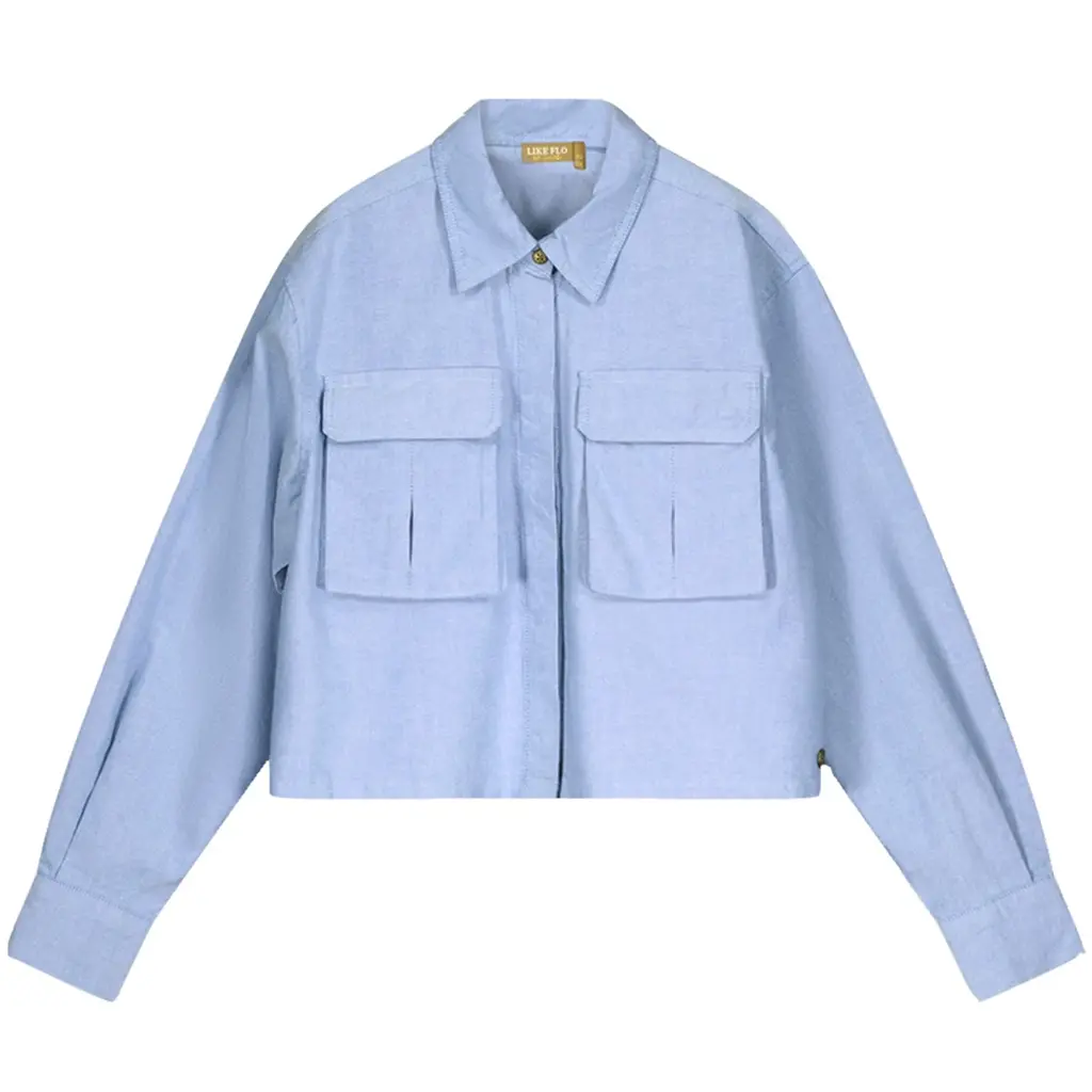 Blouse/jasje Cassy kort (lt denim)