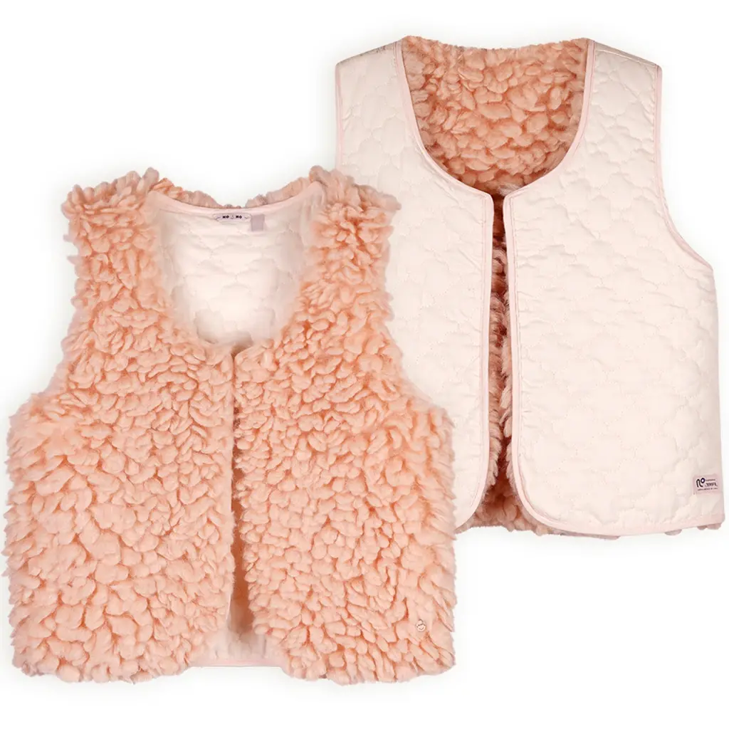 Gilet Katya REVERSIBLE teddy (pale blush)