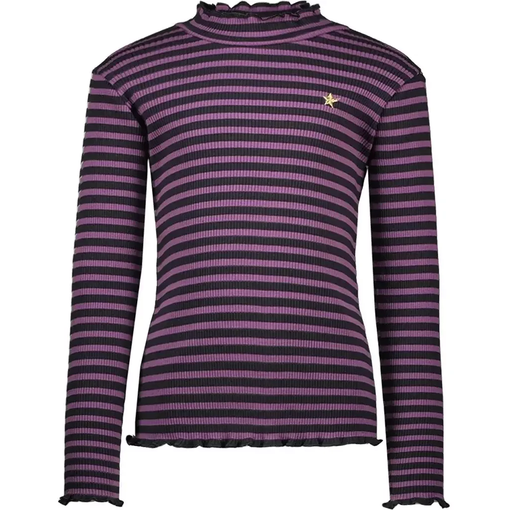 Longsleeve Eef (stripe lavendel/grey)