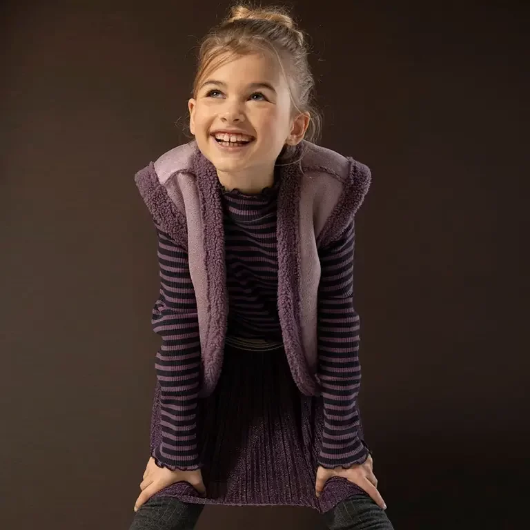 Longsleeve rib Eef (stripe lavendel/grey)