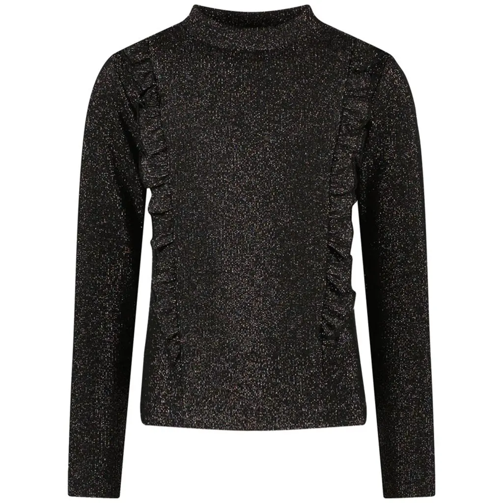 Longsleeve glitter Tirza (black)