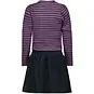 Like Flo Jurk rib/crincle velvet Mel (stripe lavendel/grey)