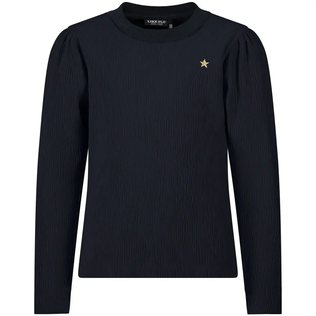 Longsleeve crincle velvet Esmay (navy)