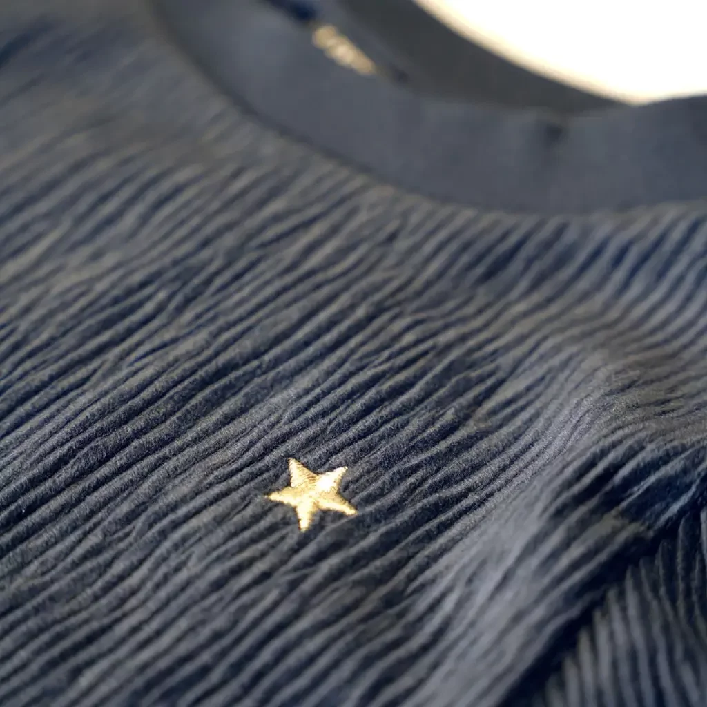 Longsleeve crincle velvet Esmay (navy)