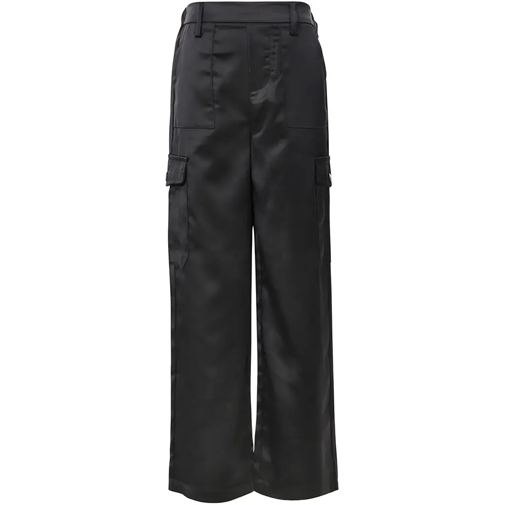 Broek cargo satin (black)