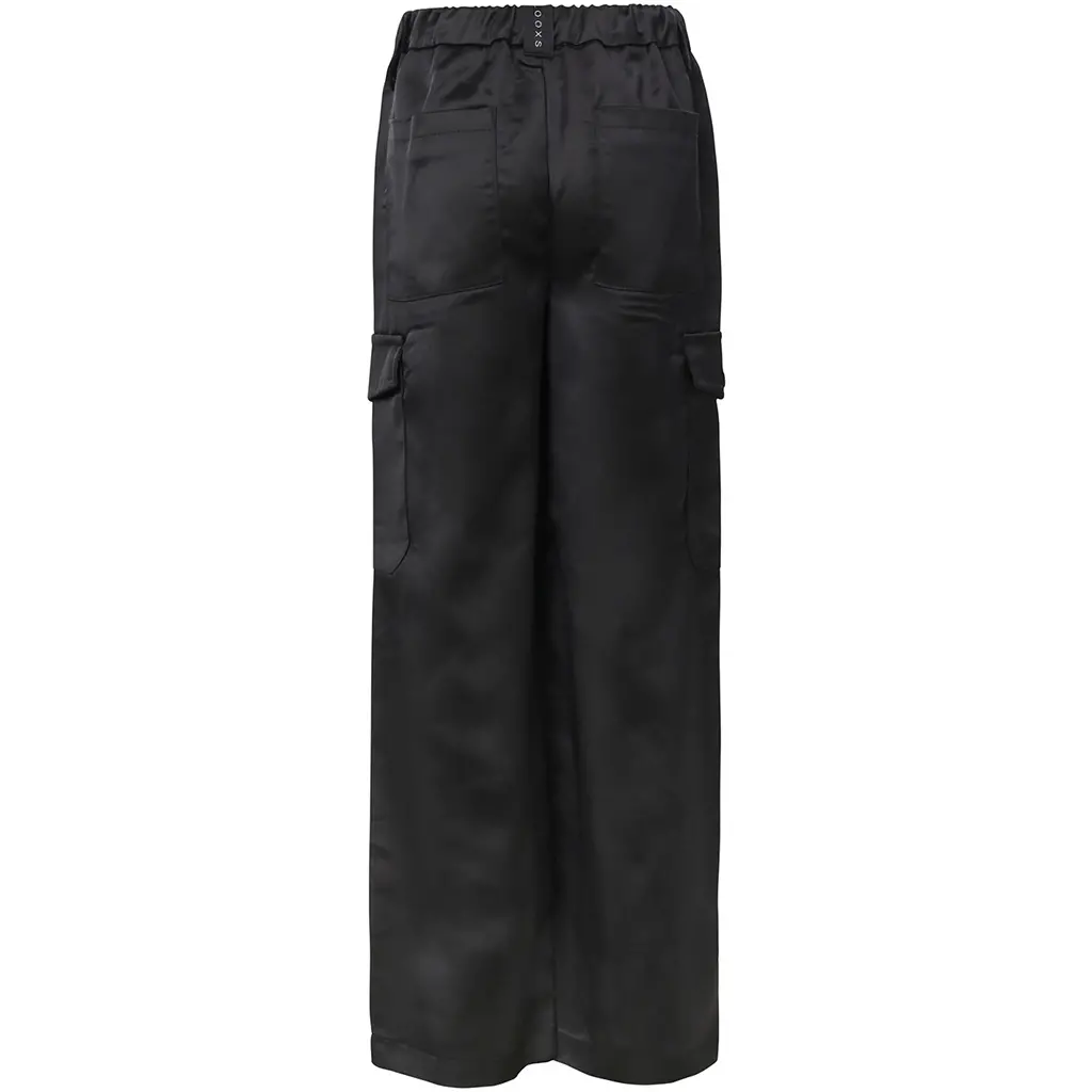 Broek cargo satin (black)