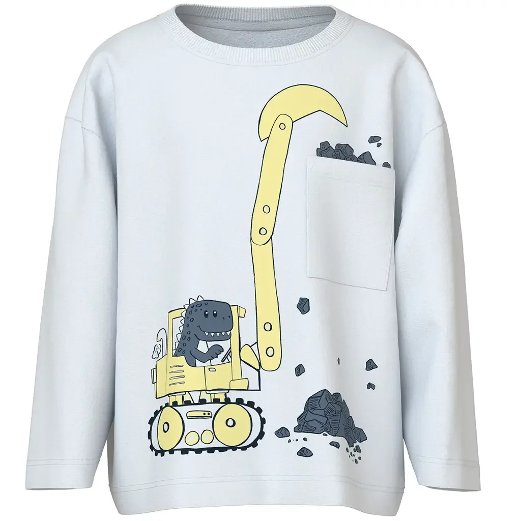 Longsleeve Vilian (bright white tractor dino)