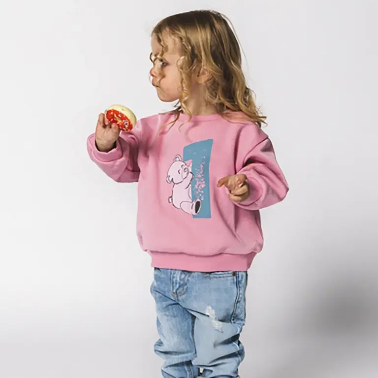 Verjaardagstrui "1" in kadoverpakking (old pink)