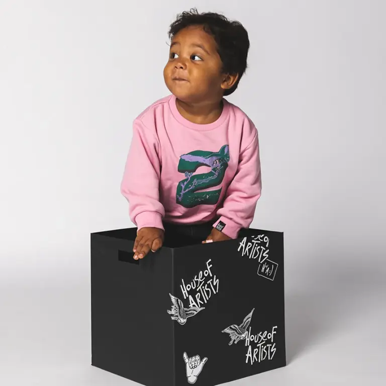 Verjaardagstrui "2" in kadoverpakking (old pink)