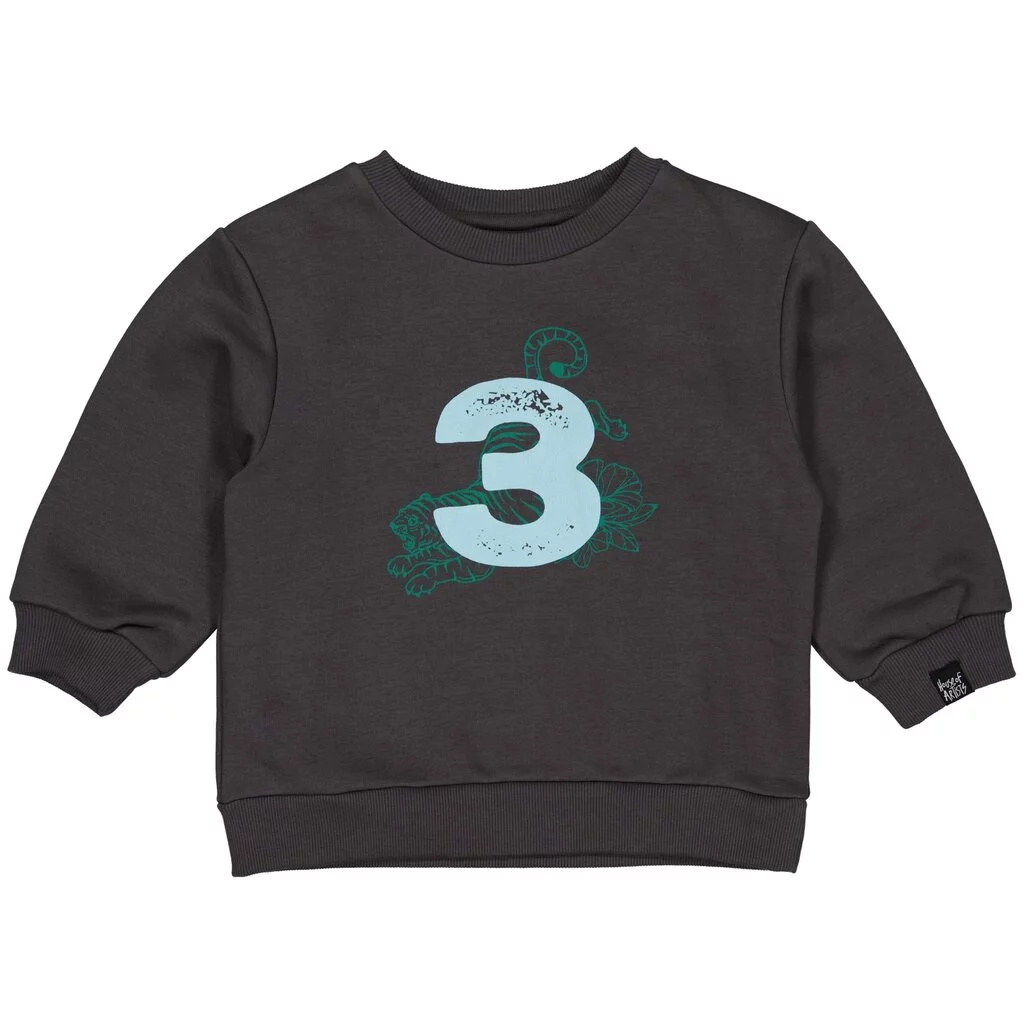 B-Day trui "3" in kadoverpakking (dark grey)