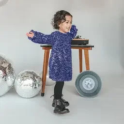 Jurk sequin mesh (heliotrope)