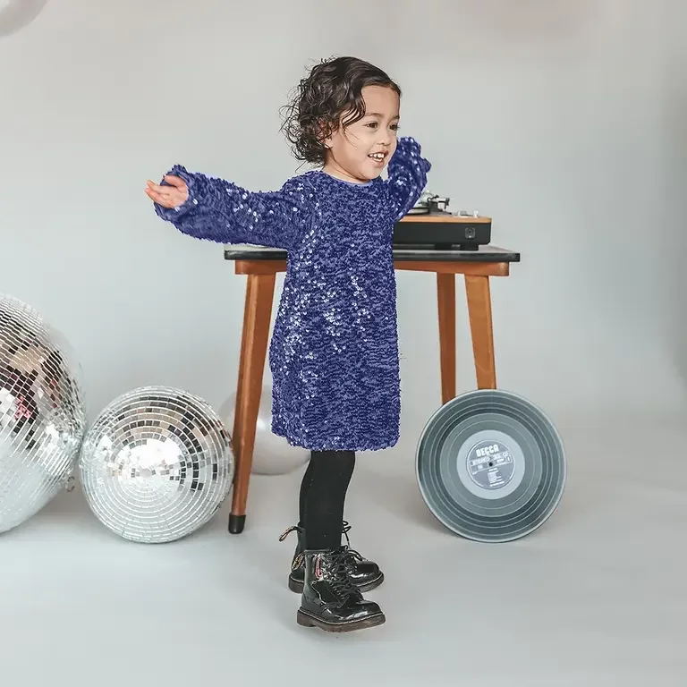 Jurk sequin mesh (heliotrope)