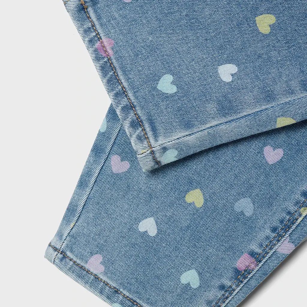 Jeans MOM FIT Bella (medium blue denim hearts)