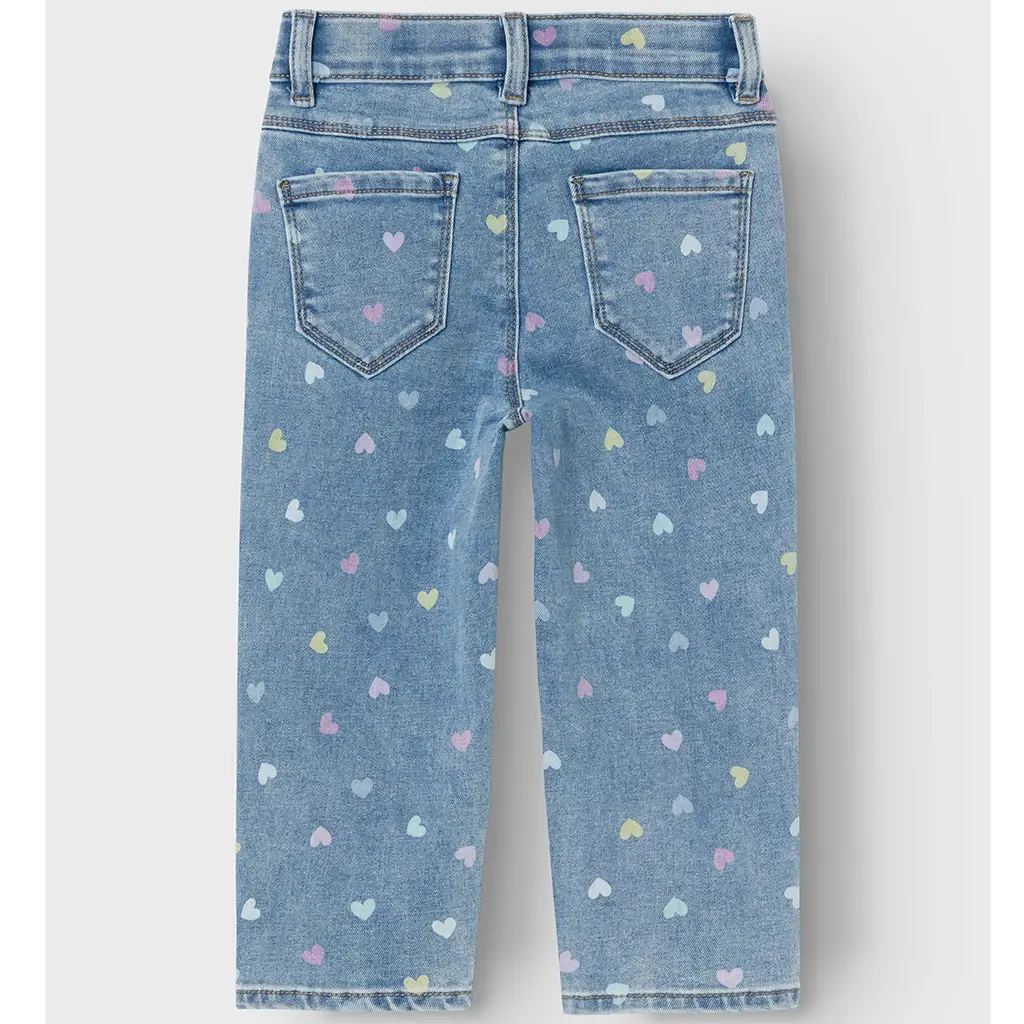 Jeans MOM FIT Bella (medium blue denim hearts)