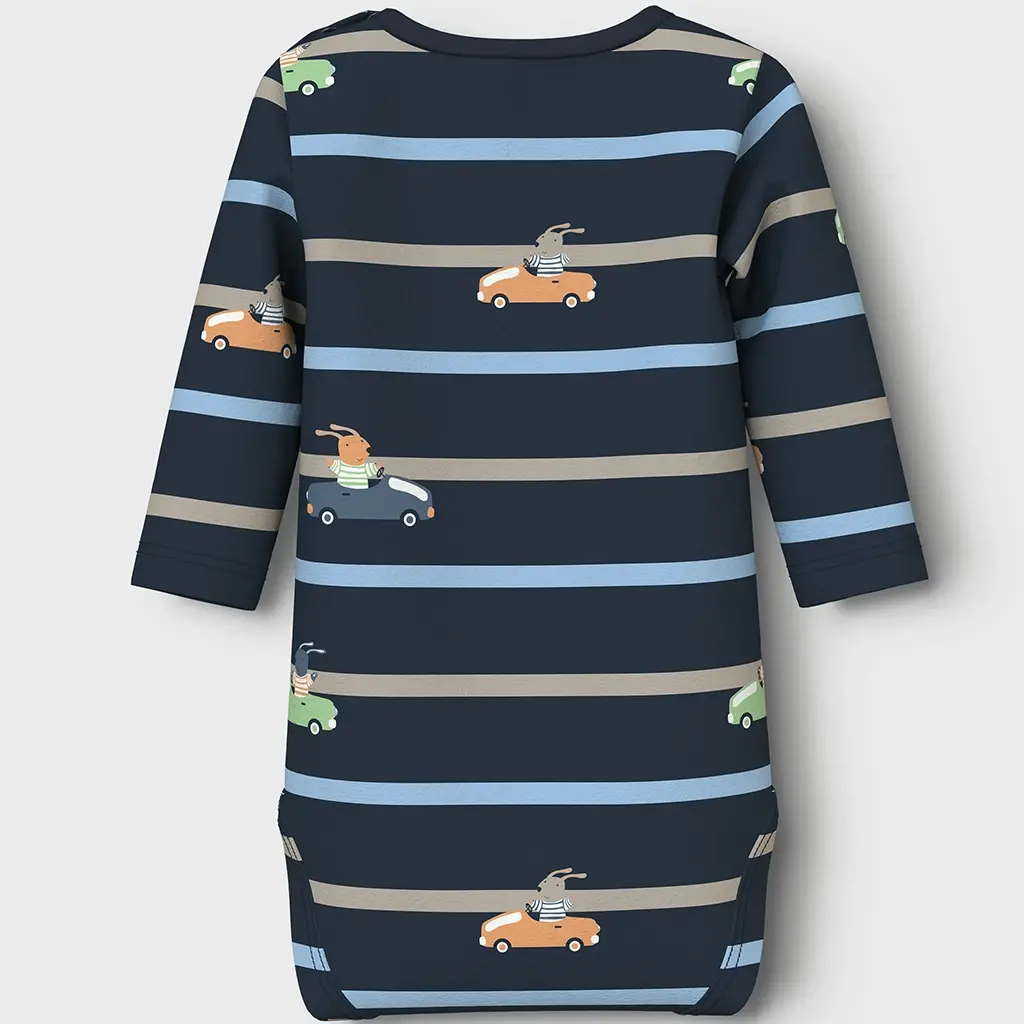 Rompertje Vroels (navy blazer animals in cars)