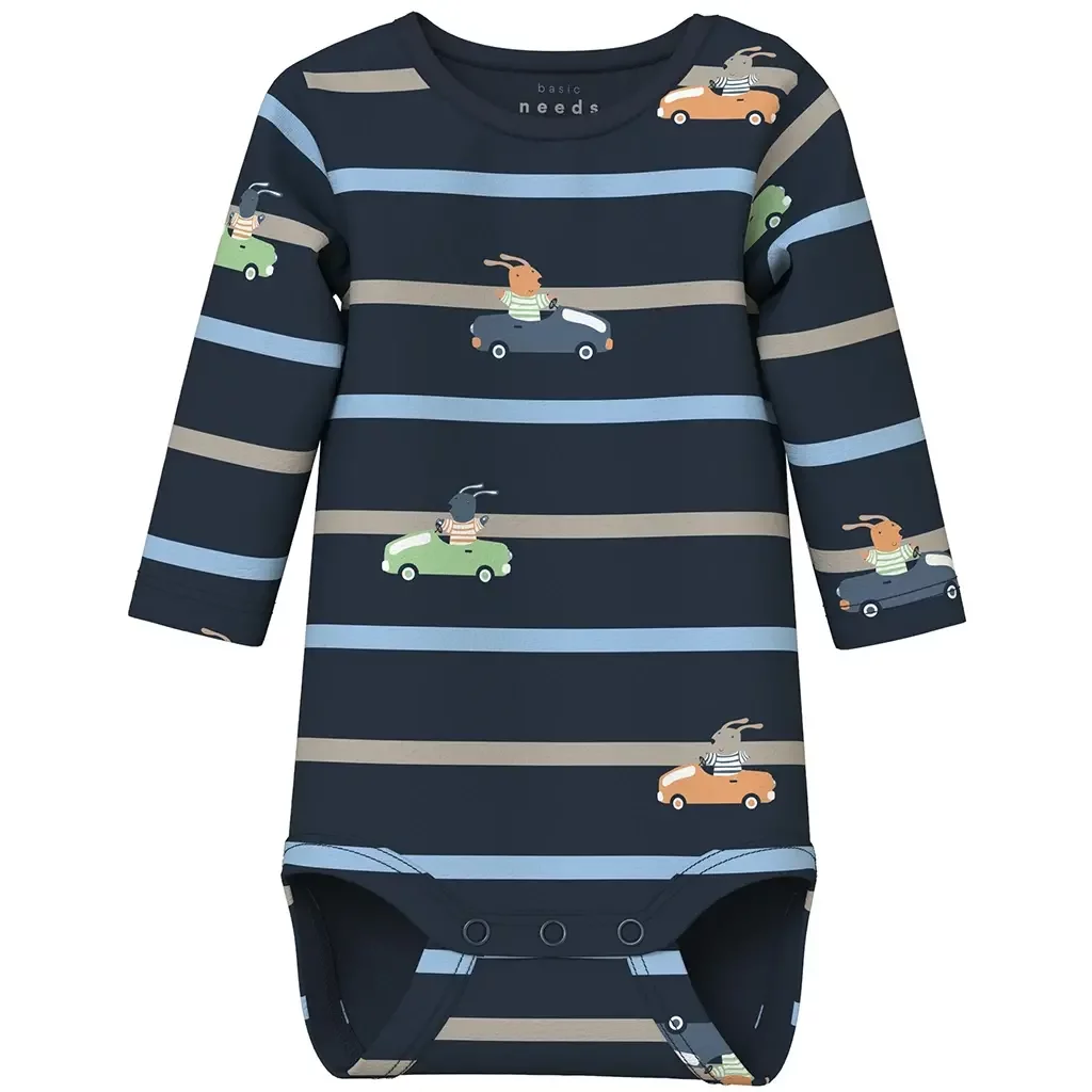 Rompertje Vroels (navy blazer animals in cars)