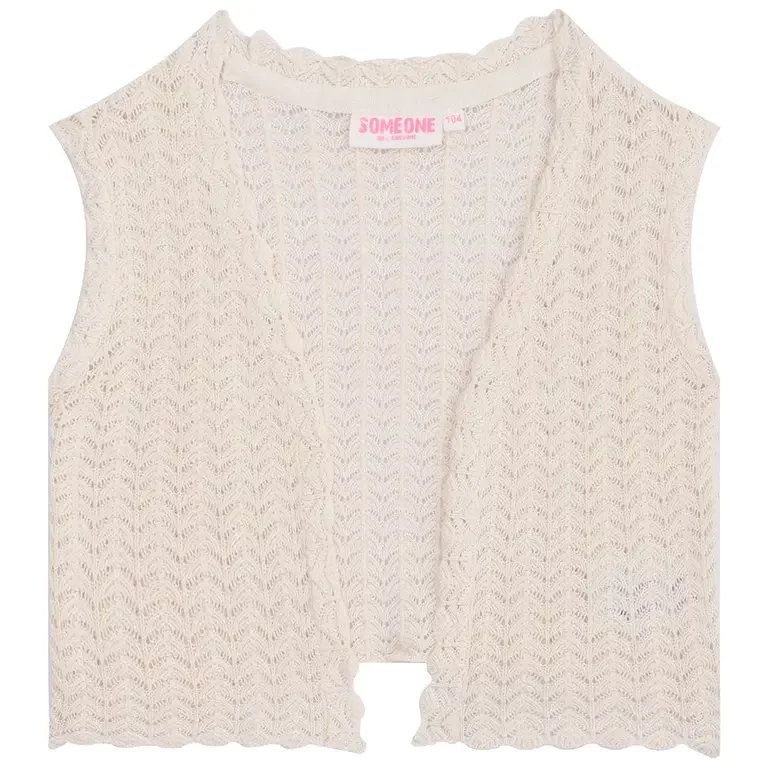 Gebreid vestje Amanda (dark ecru)