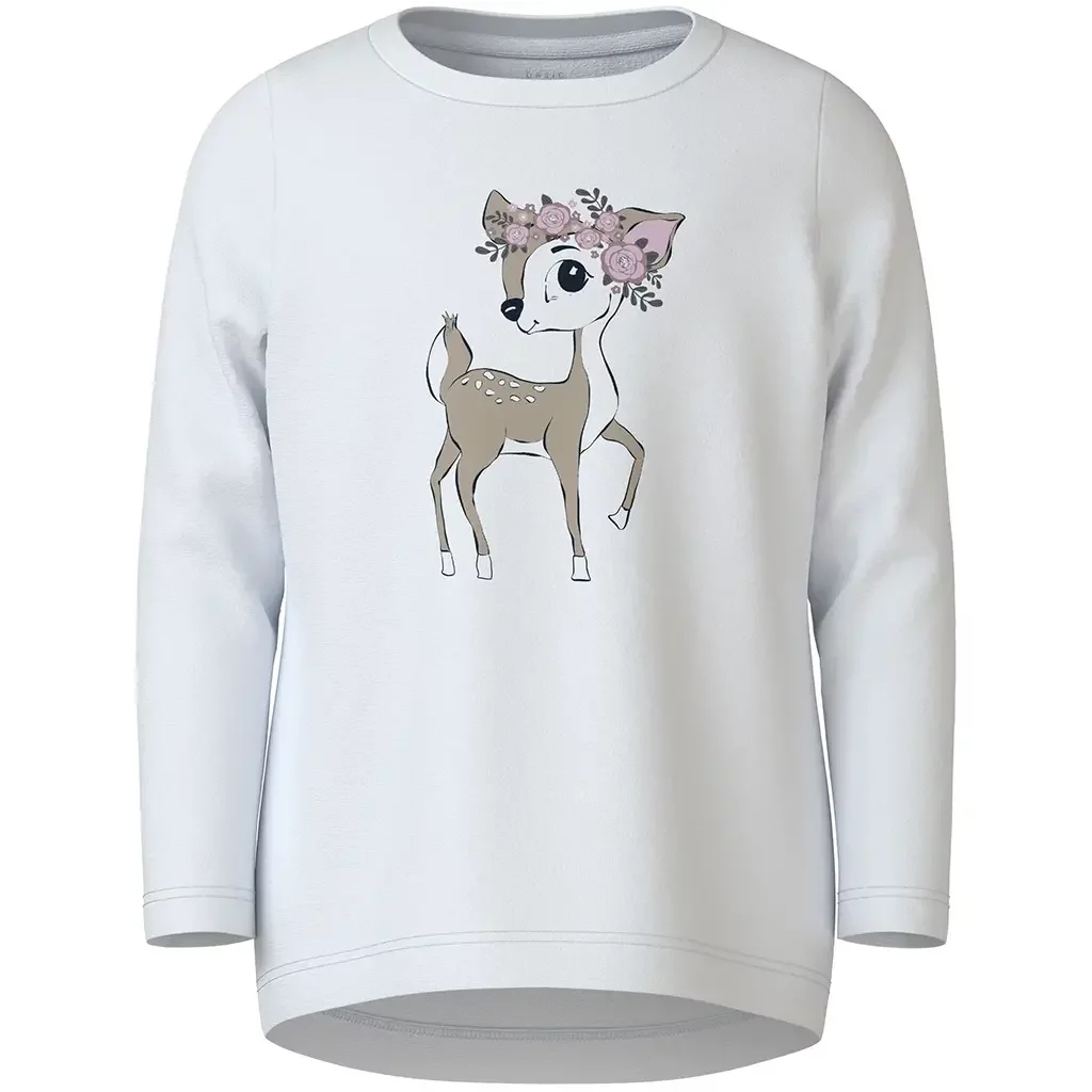 Longsleeve Vix (bright white flower deer)