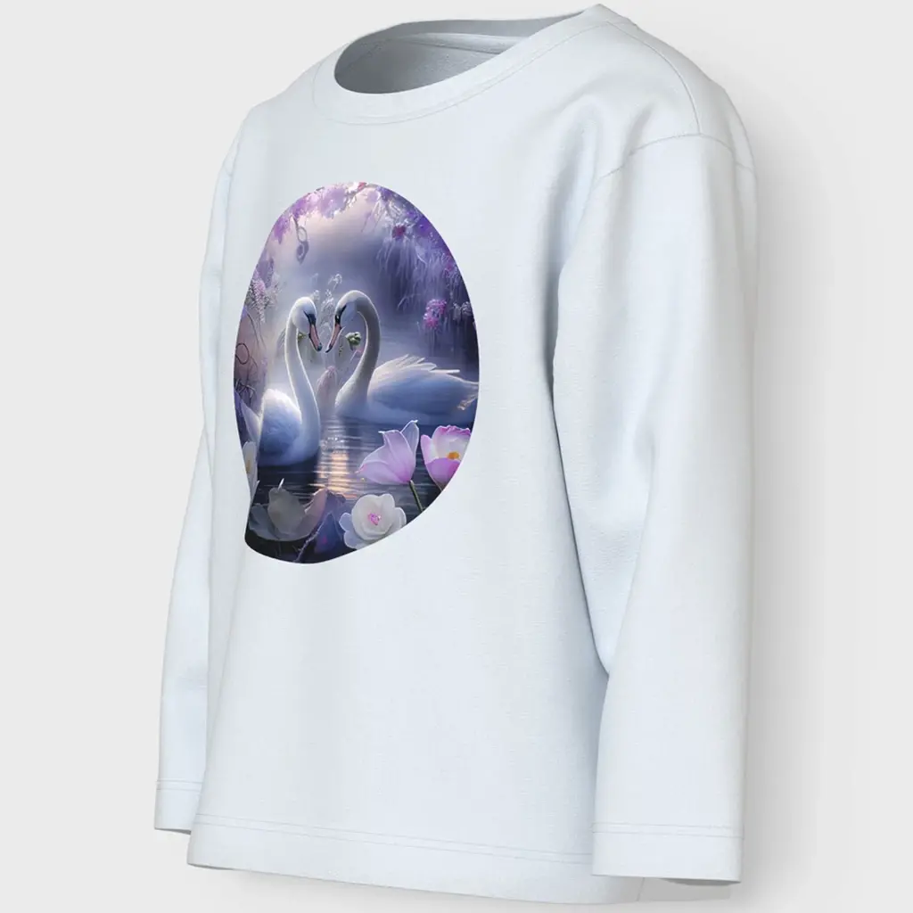 Longsleeve Votea (bright white swans)