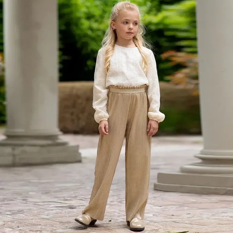 Broek metallic (soft gold)