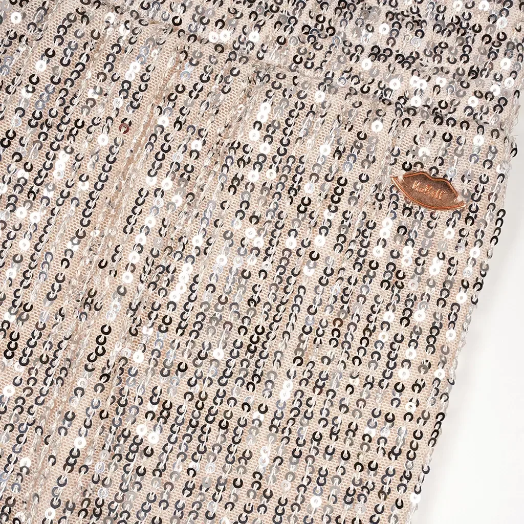 Broek Sady flared sequins (light gold)