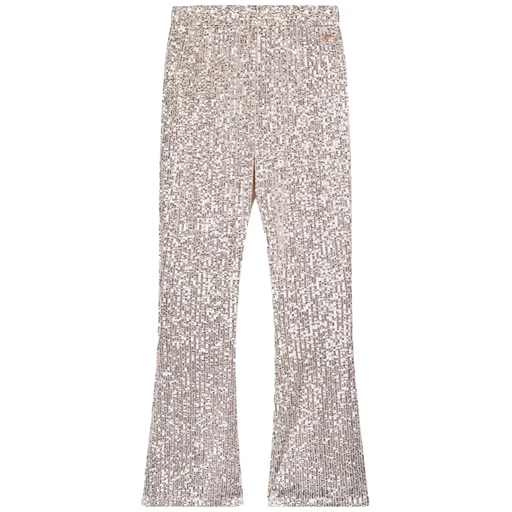 Broek Sady flared sequins (light gold)