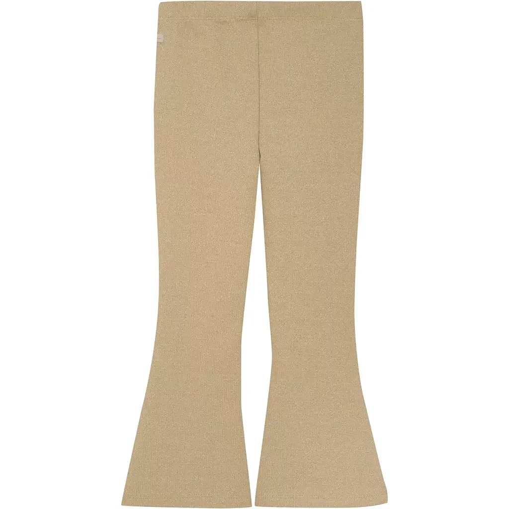 Broek flared glitter (latte sand)