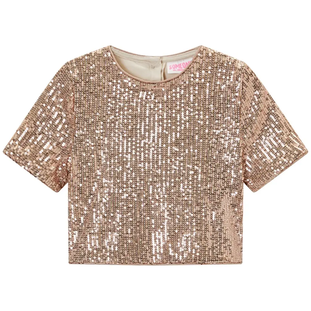 T-shirt Amanda glitter (light beige)