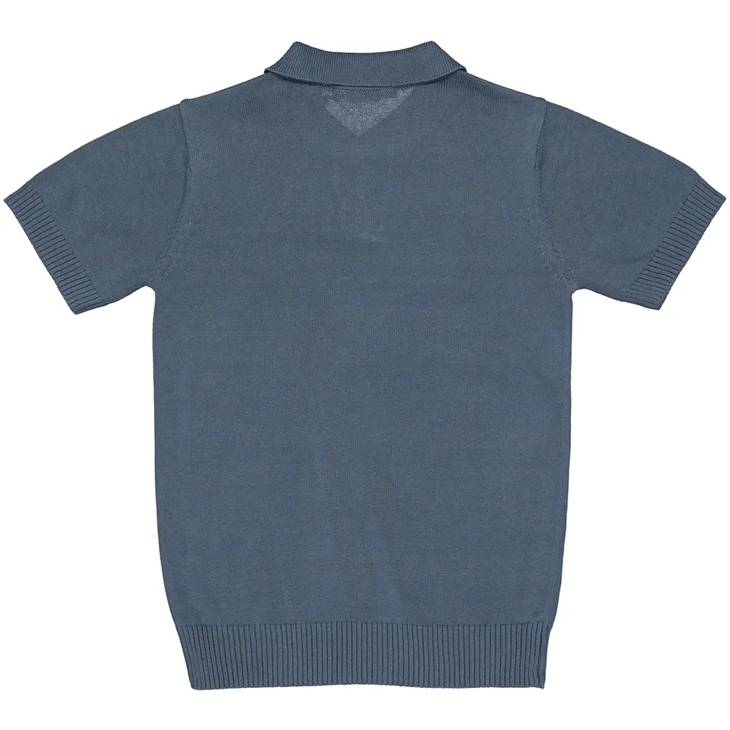 Gebreide polo Siebe (mid blue)