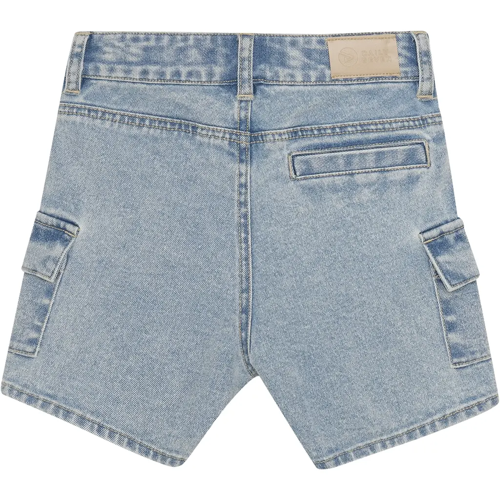 Korte spijkerbroek cargo (medium denim)