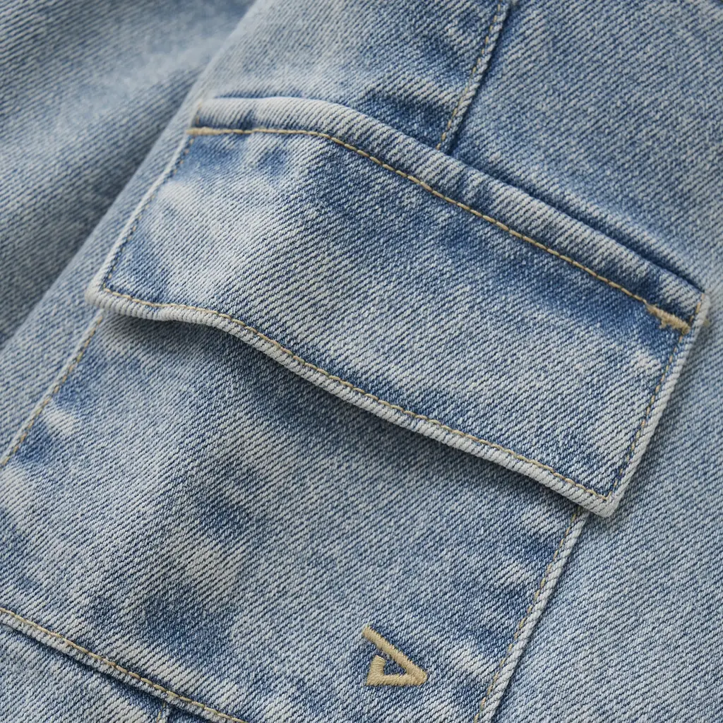 Korte spijkerbroek cargo (medium denim)