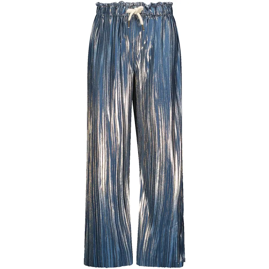 Broek Fenna metallic plissé (navy)