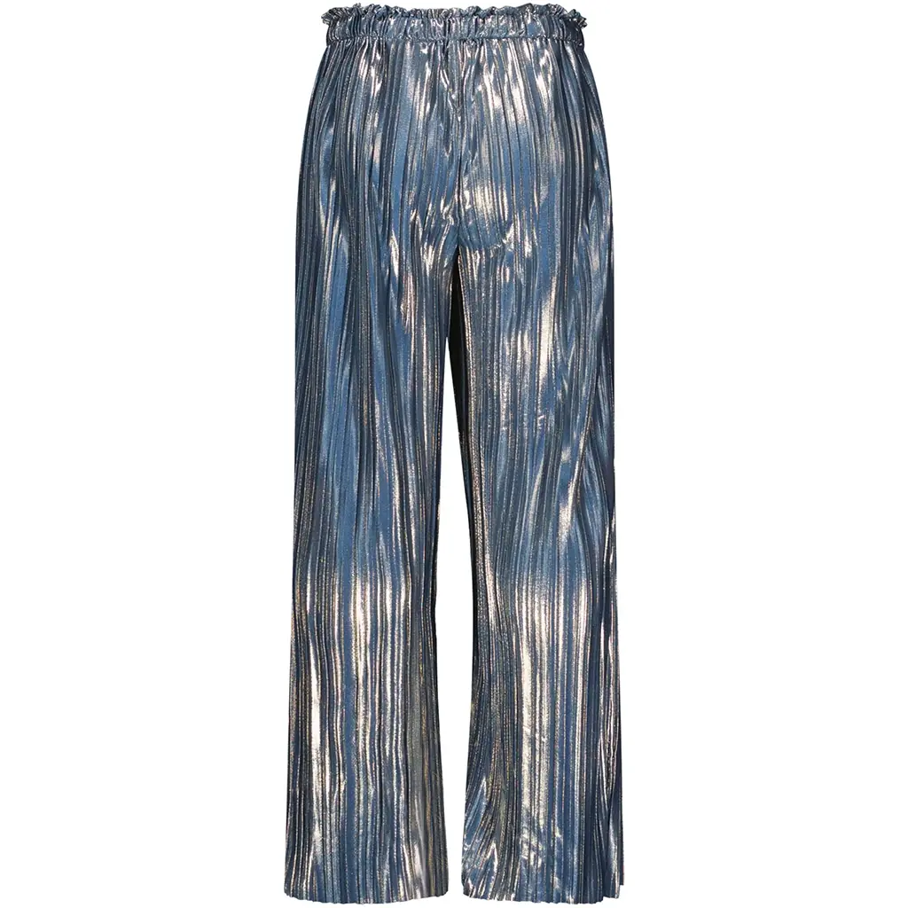 Broek Fenna metallic plissé (navy)