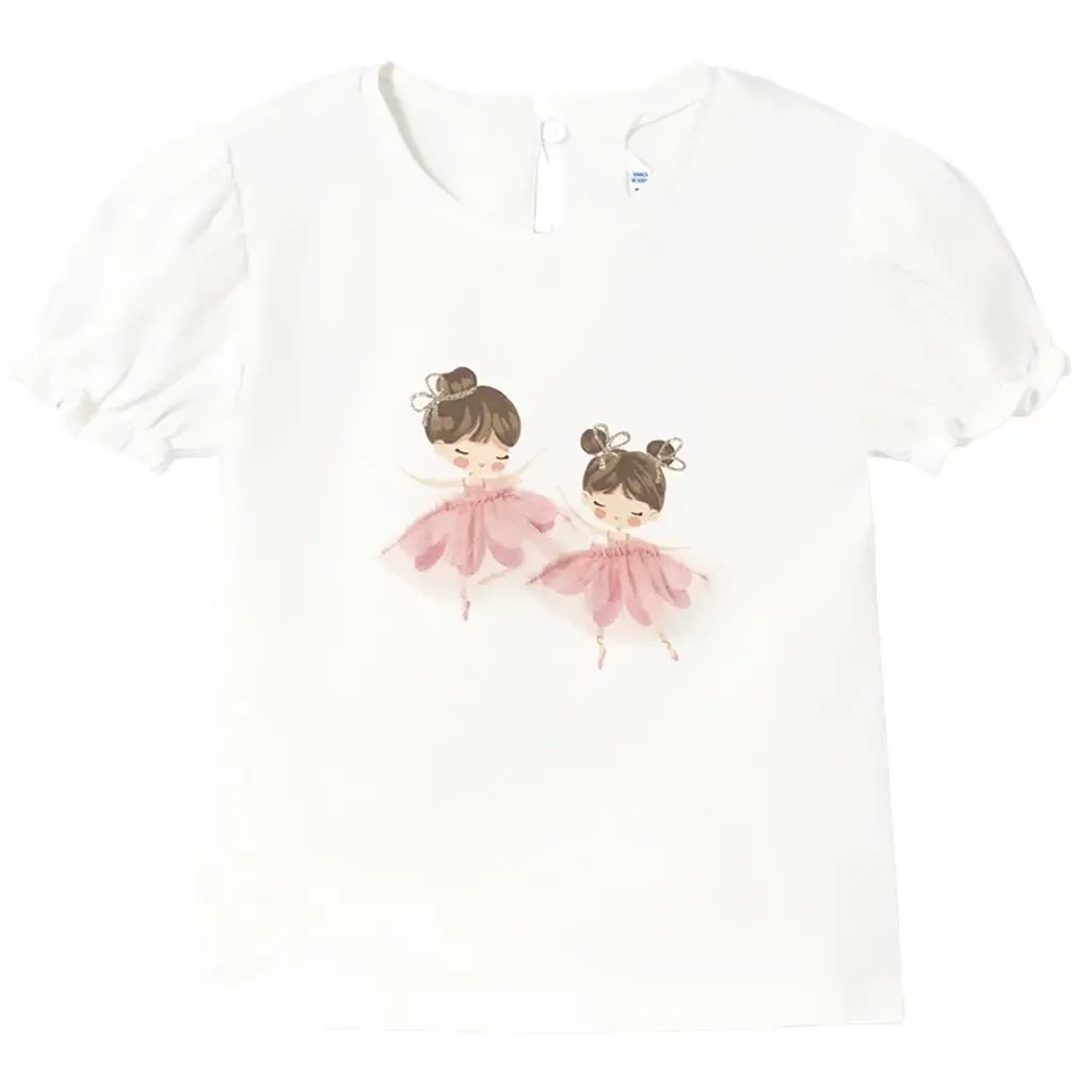 T-shirtje (natur-pink)