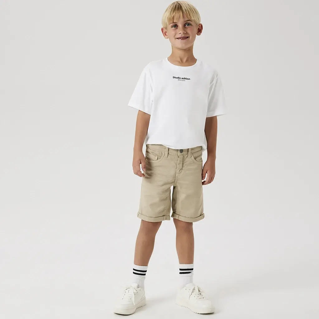 Nette korte broek twill SLIM FIT Silas (island fossil)