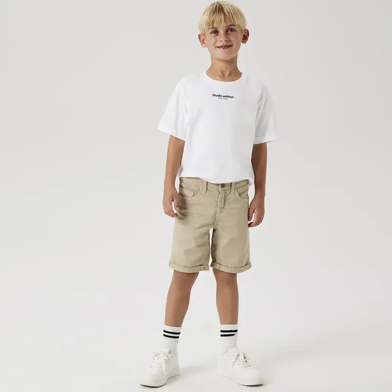 Nette korte broek twill SLIM FIT Silas (island fossil)