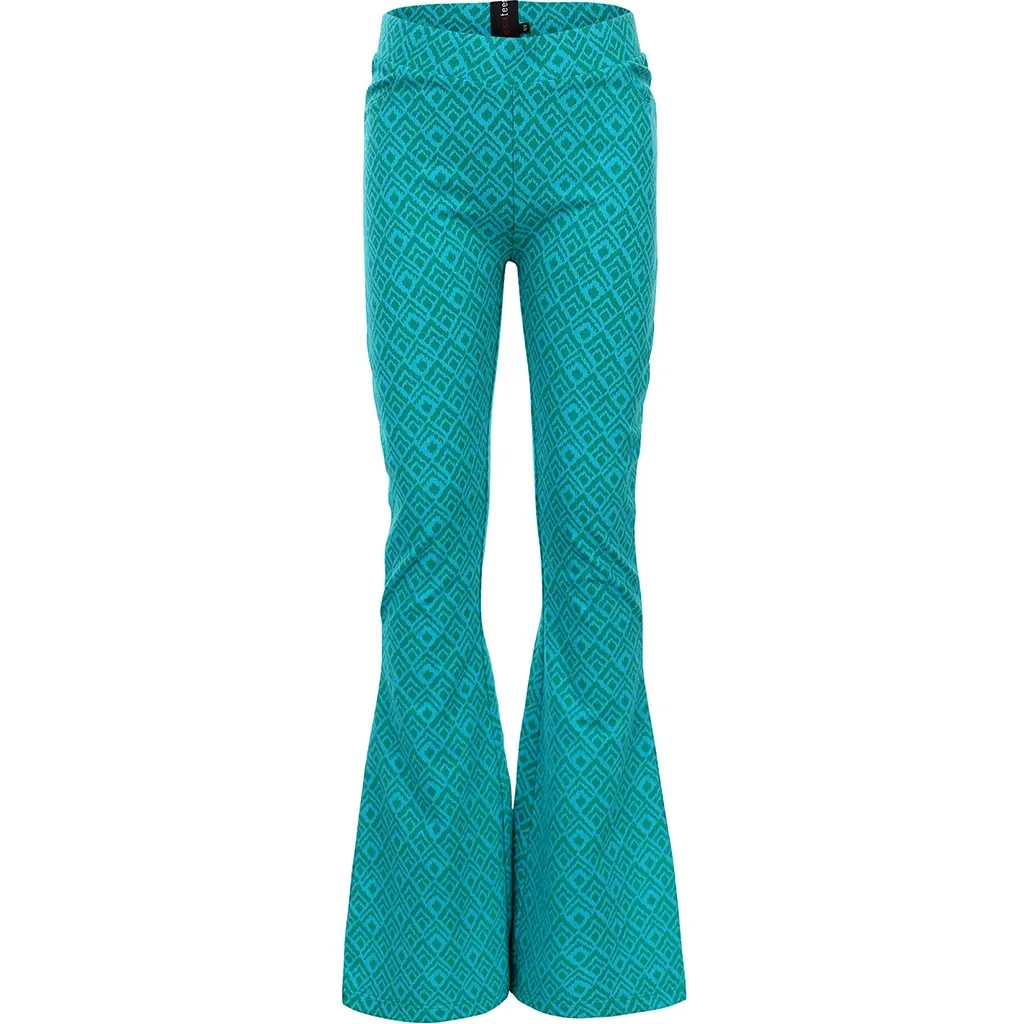 Broek flared (green aztec)