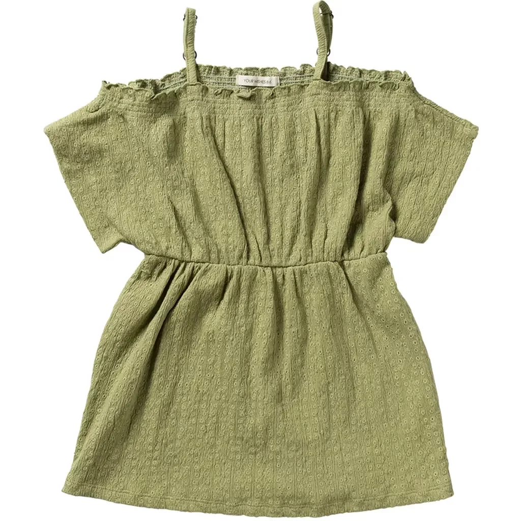 Jurk off shoulder (sage)