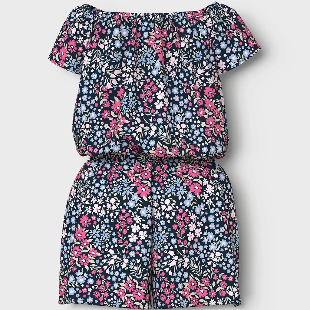 Jumpsuit Vinaya (carmine rose cute flowers)