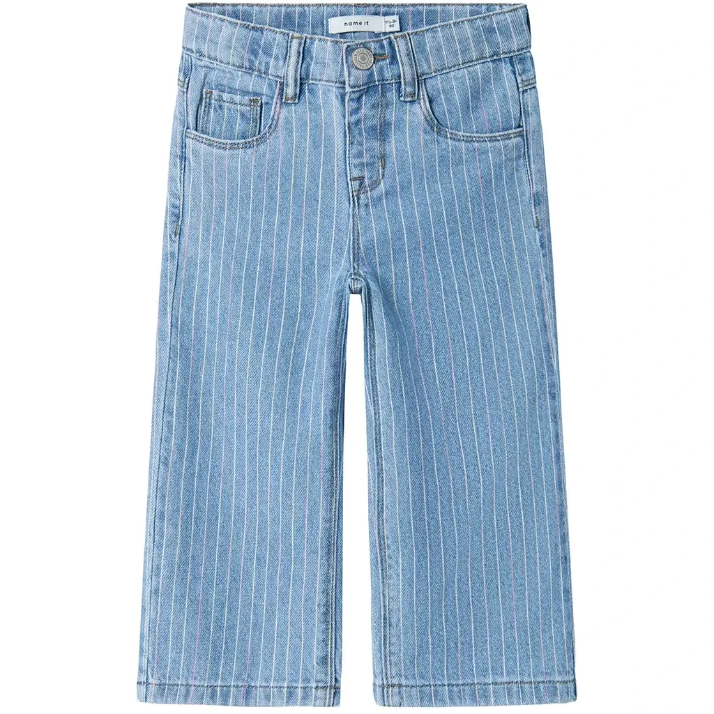 Spijkerbroek stripe WIDE LEG ROSE (light blue denim)