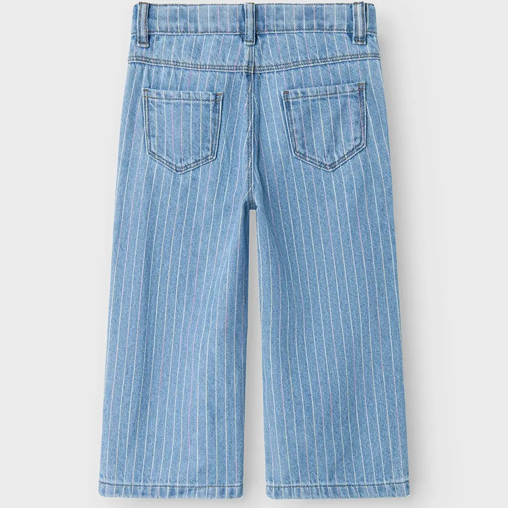 Spijkerbroek stripe WIDE LEG ROSE (light blue denim)