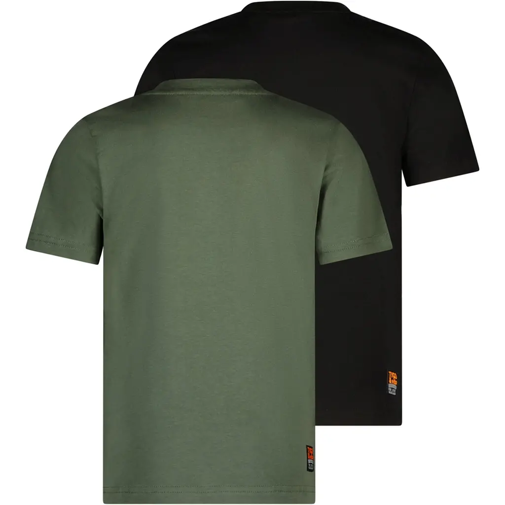 Twee t-shirts SET (black/storm green)