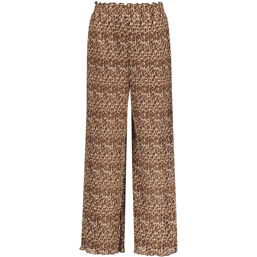 Broek Freya plisse (leopard latte)