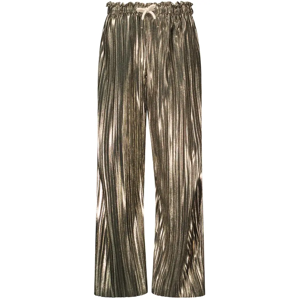 Broek Fenna metallic plissé (army)