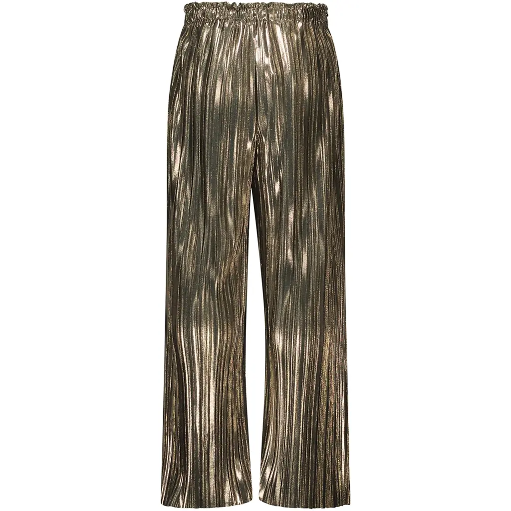 Broek Fenna metallic plissé (army)