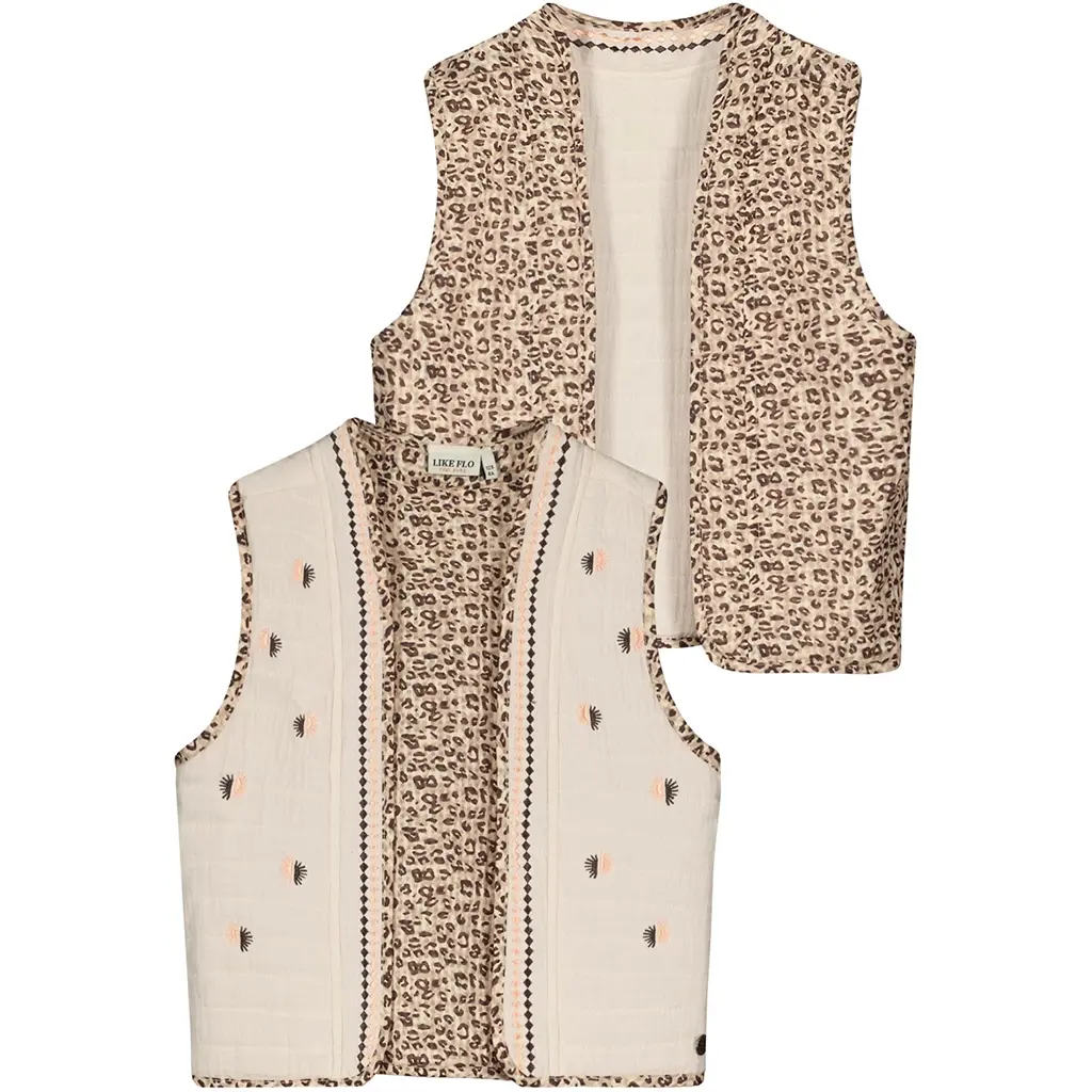 Gilet Daisy reversible (peachy leopard)