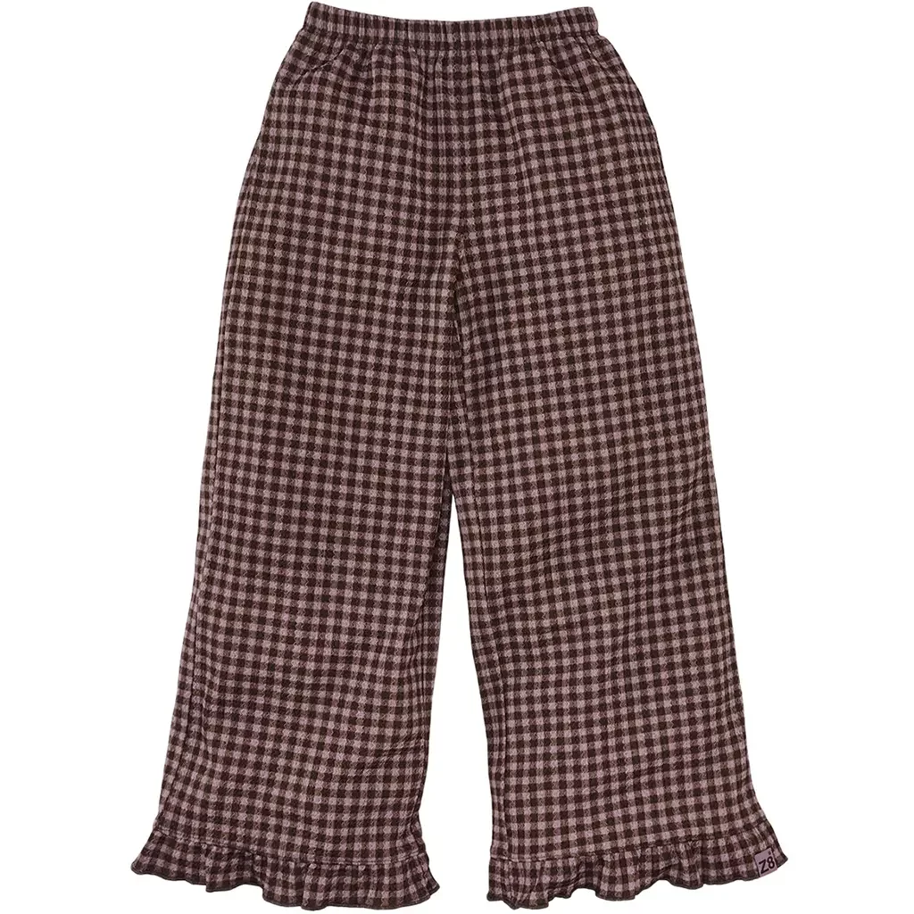 Broek crincle WIDE FIT Speranza (lavenda/check)