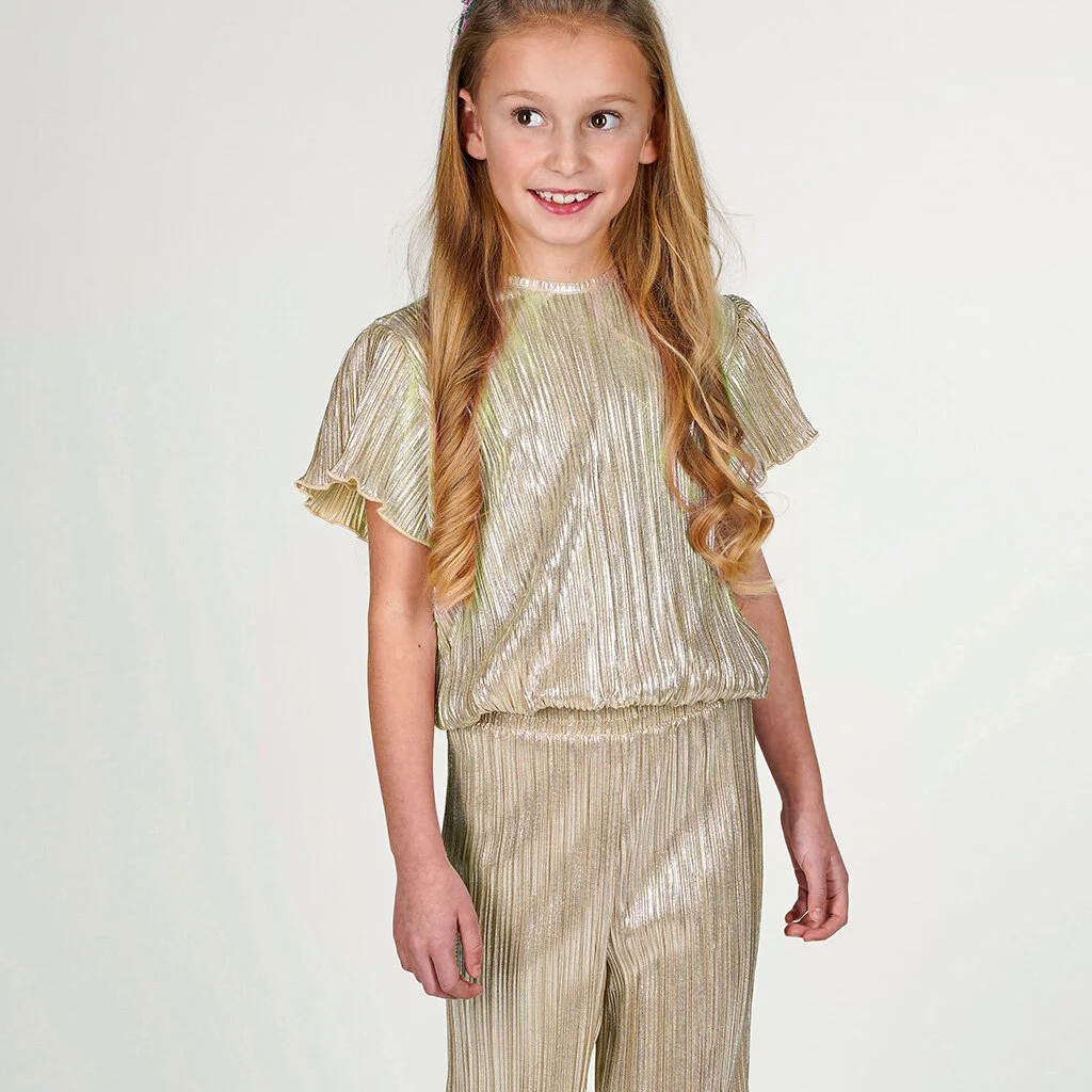 Top plissé Brynn metallic (light gold)