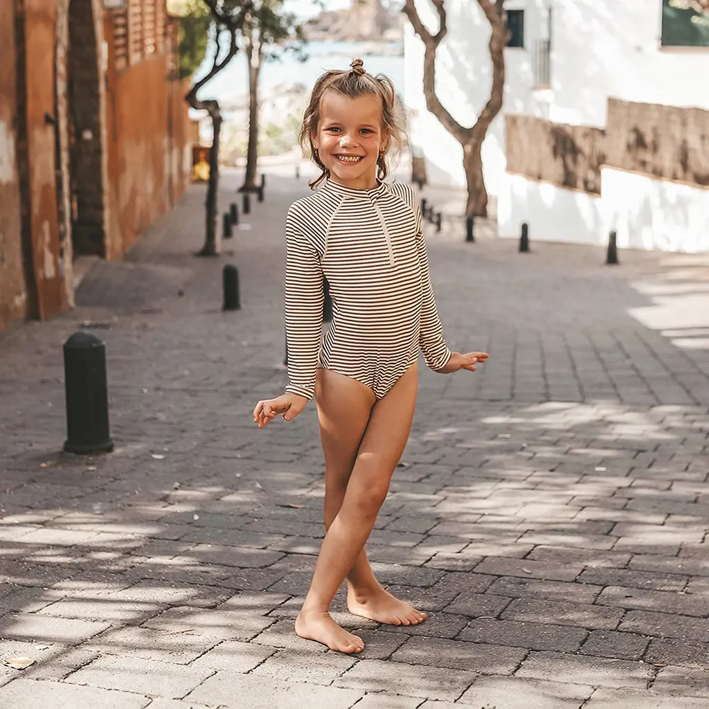 Badpak longsleeve Rib Stripe (carob brown)